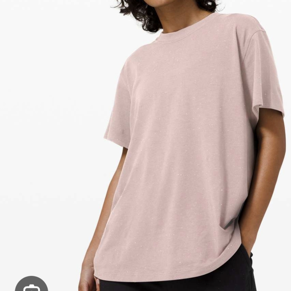 lululemon LA All Yours Boyfriend Tee - Mink Pink *Sparkle SZ 6